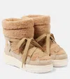 Moncler Insolux Suede And Faux Fur Snow Boots In Brown