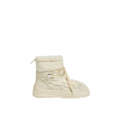 MONCLER INSOLUX SUEDE SNOW BOOTS, WOMEN, WHITE, SIZE: 38