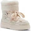 Moncler Insolux Suede Snow Boots In Silk White