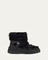 MONCLER INSOLUX LEATHER FAUX FUR SNOW BOOTS