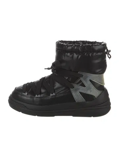 Pre-owned Moncler Insoluxe Signature Logo Boots In Black