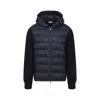 Moncler Insulated Front Jacket With Knitted Sleeves In Black