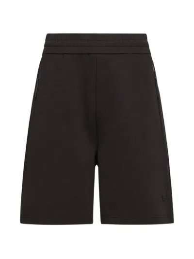 Moncler Interlock Logo-patch Track Shorts In Brown