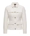 Moncler Collared Shirt Jacket Featuring Long Sleeves In White