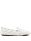Moncler Interwoven-design Slippers In White