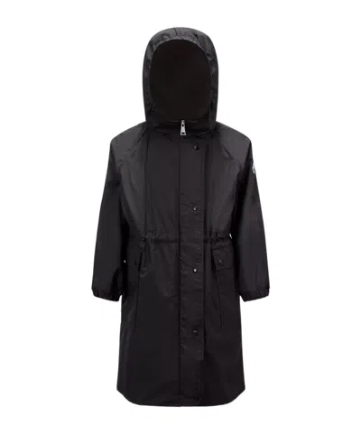 Moncler Ioudith Hooded Raincoat In Black