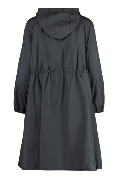 Moncler Kids' Ioudith Hooded Techno Fabric Raincoat In Black