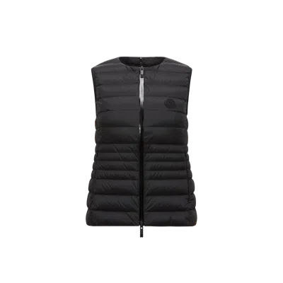 MONCLER IRIGNY DOWN GILET, WOMEN, BLACK, SIZE: 2
