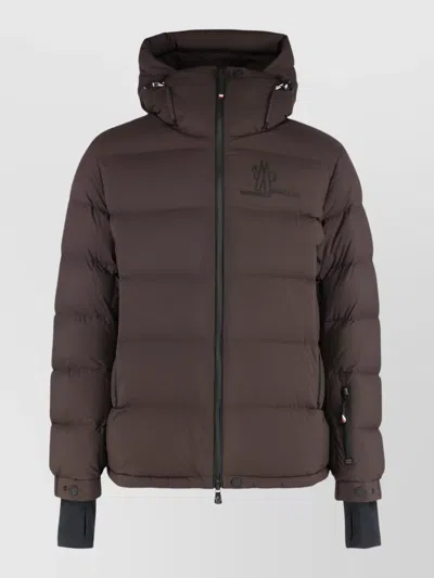 Moncler Isorno Ski Hooded Down Jacket In Brown