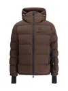 Moncler Isorno Ski Down Jacket With Hood In Brown