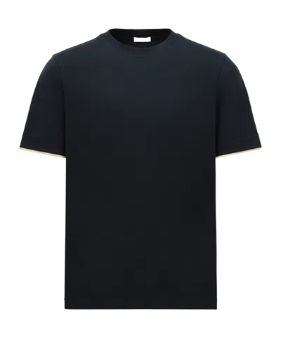 Moncler Item O-neck Short-sleeved T-shirt In Navy Blue