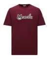 Moncler T-shirt En Coton À Logo Universitaire Brodé In Red