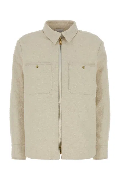 MONCLER MONCLER IVORY BOUCLÉ DOWN JACKET FOR WOMEN