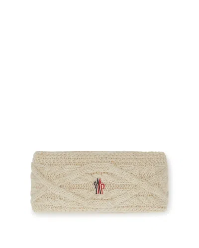 Moncler Ivory Braided Headband In Neutral
