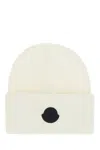 Moncler Ivory Cotton Beanie Hat In Neutral