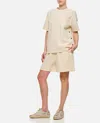 Moncler Ivory Cotton Bermuda Shorts In Neutral