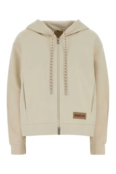 Moncler Ivory Cotton Blend Oversize Sweatshirt In Neutral