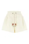 Moncler Relaxed Fit Bermuda Shorts With Elastic Waistband In Bianco