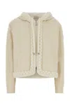 Moncler Ivory Cotton Blend Sweatshirt In White