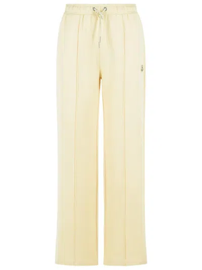 Moncler Ivory Cotton Pants In Brown