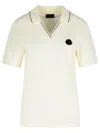 Moncler Ivory Cotton Polo Shirt Women In White