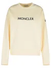 Moncler Women Logo Embroidery Sweatshirt In Beige