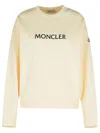 Moncler Women Logo Embroidery Sweatshirt In Cream