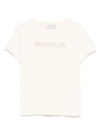 MONCLER IVORY COTTON T-SHIRT MONCLER