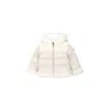 Moncler Ivory Down Jacket For Baby Girl With Logo In Ivory