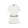 Moncler Robe Polo En Piqué In Ivory