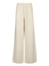 Moncler Wide Leg Cotton Sweatpants White In White