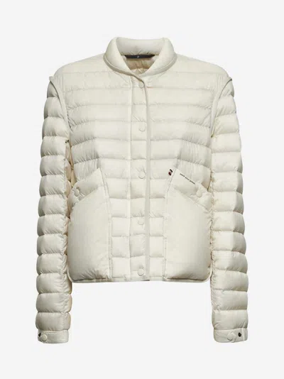 MONCLER IVORY MADULAIN SHORT PACKABLE DOWN JACKET
