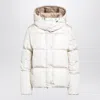 Moncler Ivory Nylon Down Jacket In Neutral