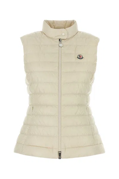 Moncler Ivory Nylon Igens Down Jacket In Beige