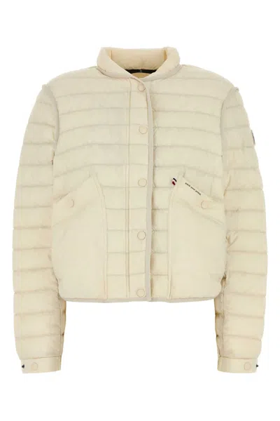 MONCLER IVORY NYLON MADULAIN DOWN JACKET