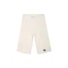 Moncler Ivory Pants For Baby Girl With Logo Patch In Ivory