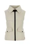 Moncler Grenoble Ivory Polyester Sleeveless Hallaine Down Jacket In White