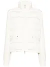 Moncler Quilted Nylon Zip-up Cardigan In White
