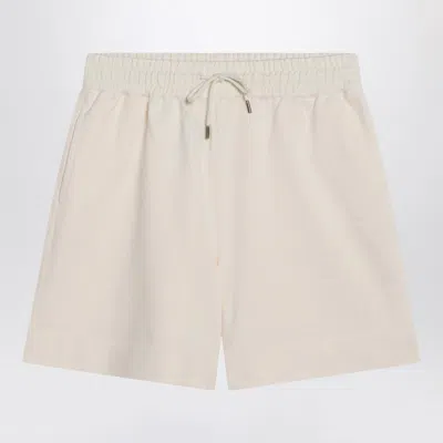 Moncler Ivory Shorts In Cotton Women In White