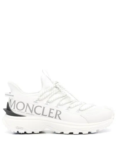 Moncler Ivory Sneakers With Prominent Logo In White