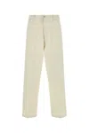 Moncler Mens Ivory Drawstring Two-slip-pockets Wide-leg Relaxed-fit Cotton-blend Trousers In 033