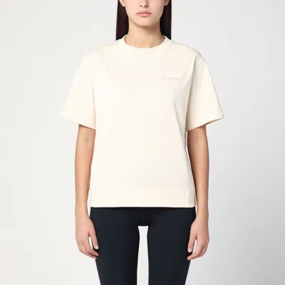 Moncler Ivory T-shirt In Cotton In White