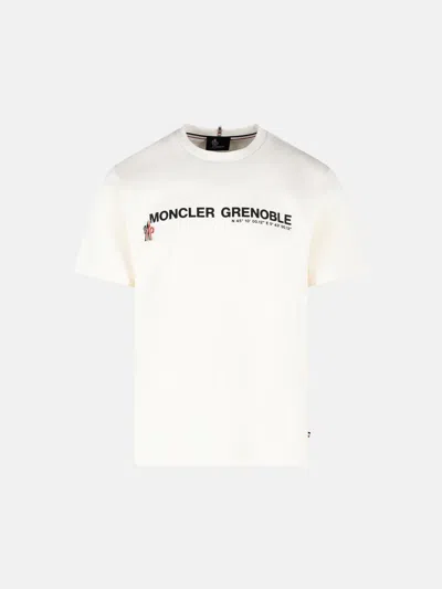 Moncler Ivory White Stretch Cotton T-shirt