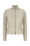 Moncler Nylon Down Jacket With Virgin Wool Inserts In Gray