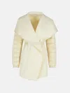 Moncler Ivory Wool Blend Cape In Ivory