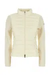 Moncler Two-material Cardigan Sweaters And Cardigans White In 034