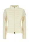 Moncler Two-material Cardigan Sweaters And Cardigans White In Neutral