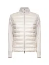 Moncler Ivory Wool Zip-up Padded Cardigan In Gold