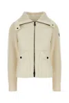 Moncler Ivory Zip-up Cardigan In White