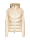 Moncler Ivory Zip-up Hooded Padded Cardigan In Neutral